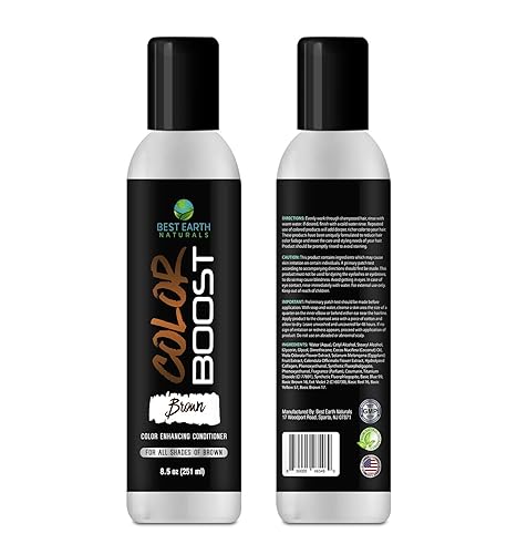 Miniatura 2 de Best Earth Naturals Color Boost - Acondicionador de depósito marrón para hombres y mujeres, cubre el cabello gris, cabello con condiciones