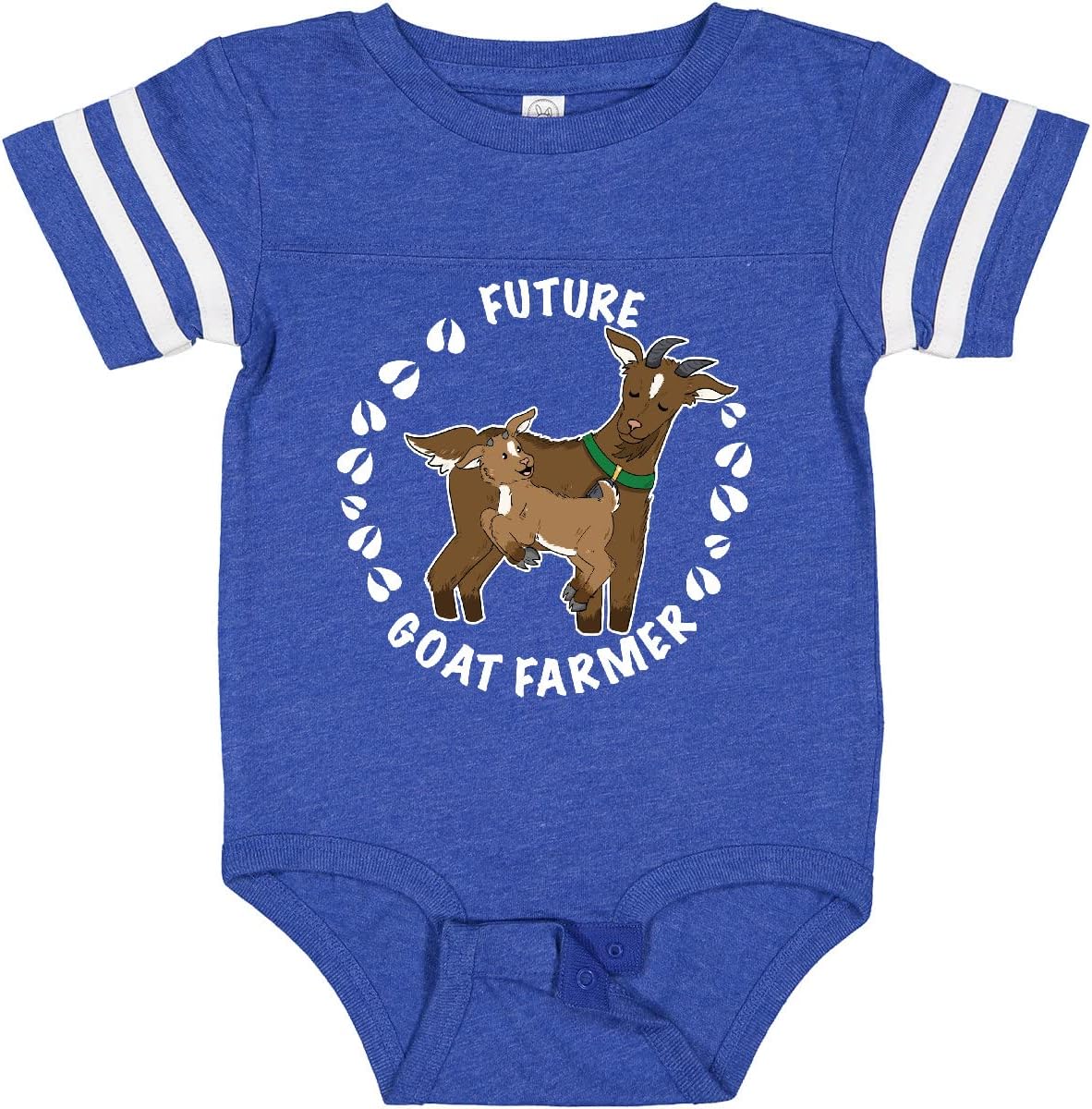 inktastic Future Goat Farmer with Cute Goats and Hoof Prints Baby Bodysuit