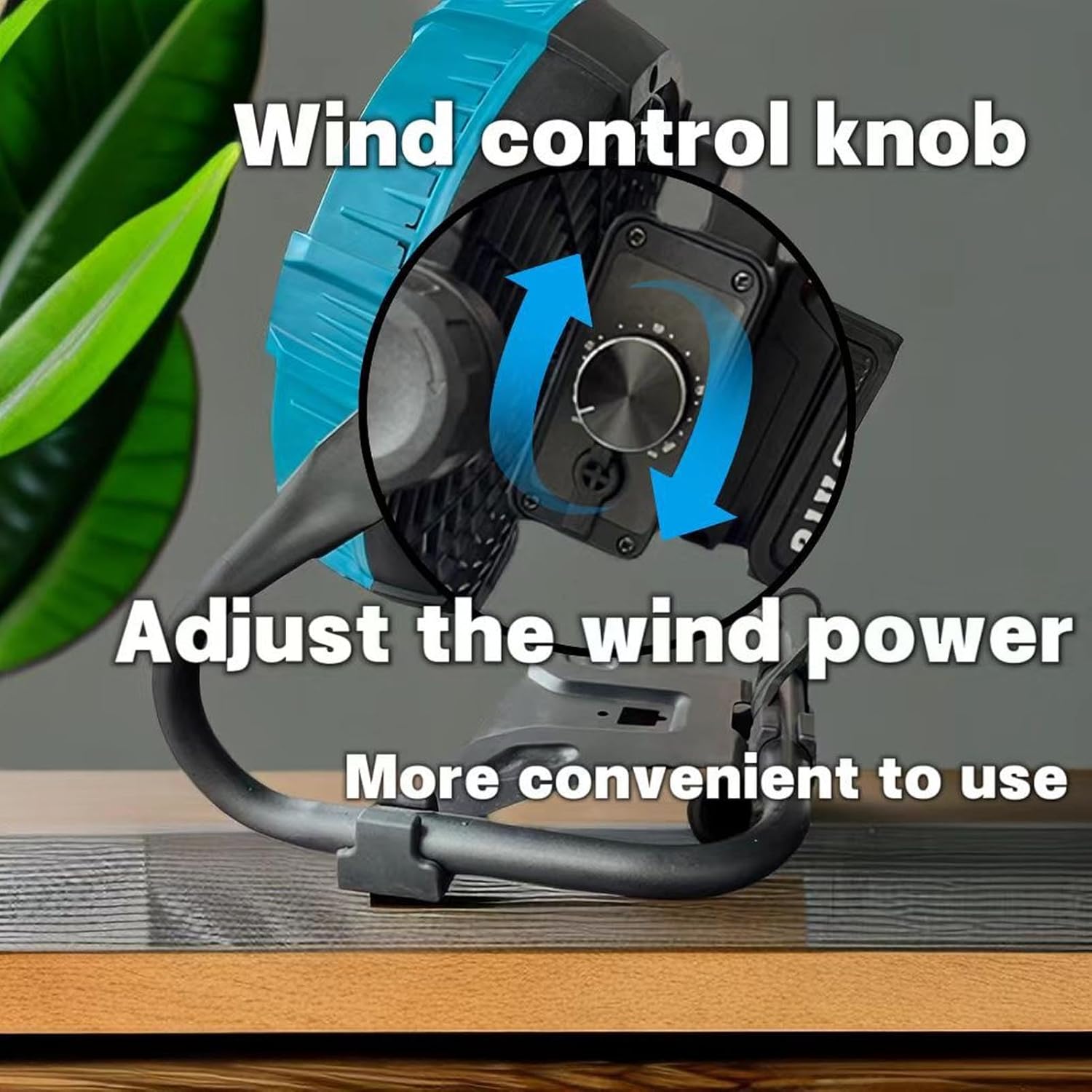 Luqeeg Portable Work Site Fan, 12 Inch Cordless Battery Operated Fan with Sturdy Construction Versatile Use Easy Placement for Home Camping Road Trip Swimming Pool Beach Terrace (US Plug 100-240V)