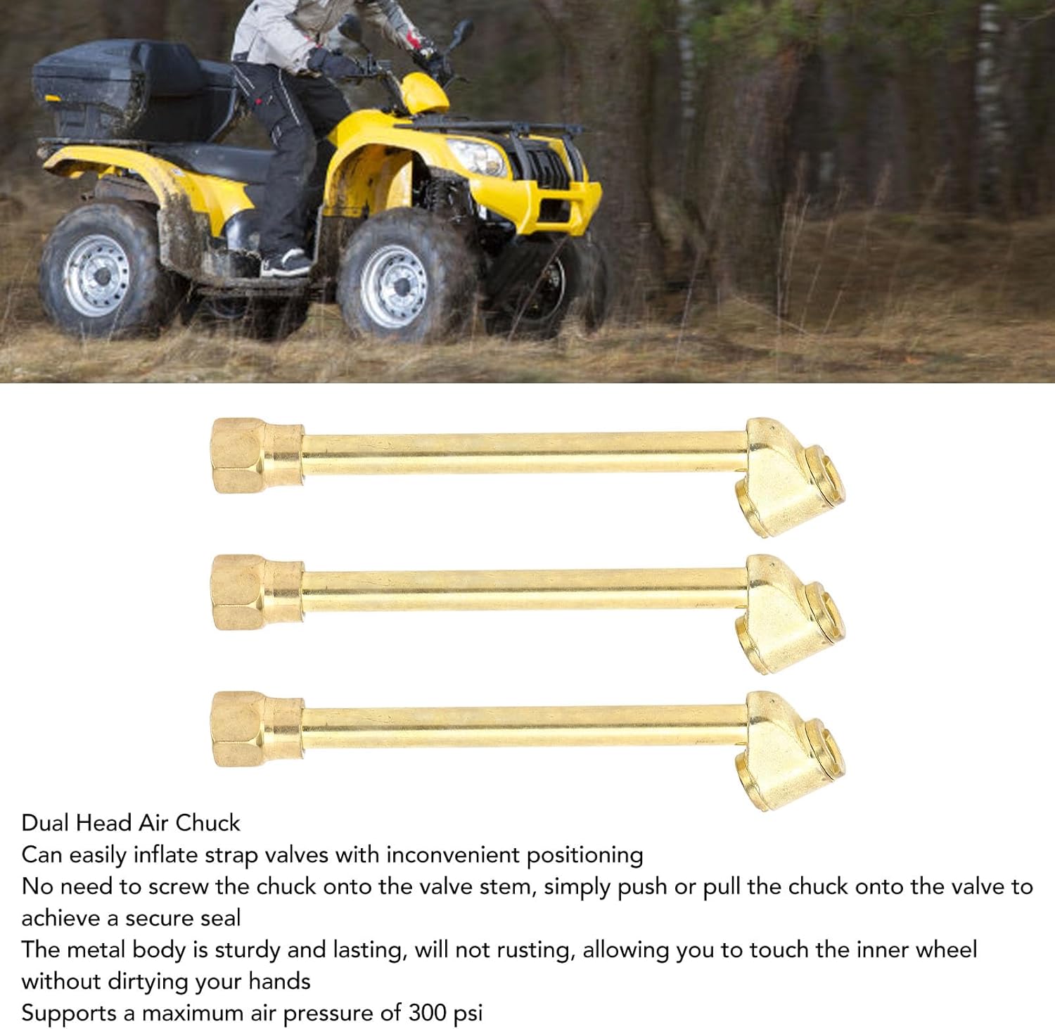 10 Sets Dual Head Air Chuck, 1/4in FNPT Thread Iron Zinc Alloy Tire Inflate Chuck, 2 Way Connect Air Chuck with Quick Plug, Air Compressor Fill Kit for Truck RV Bus