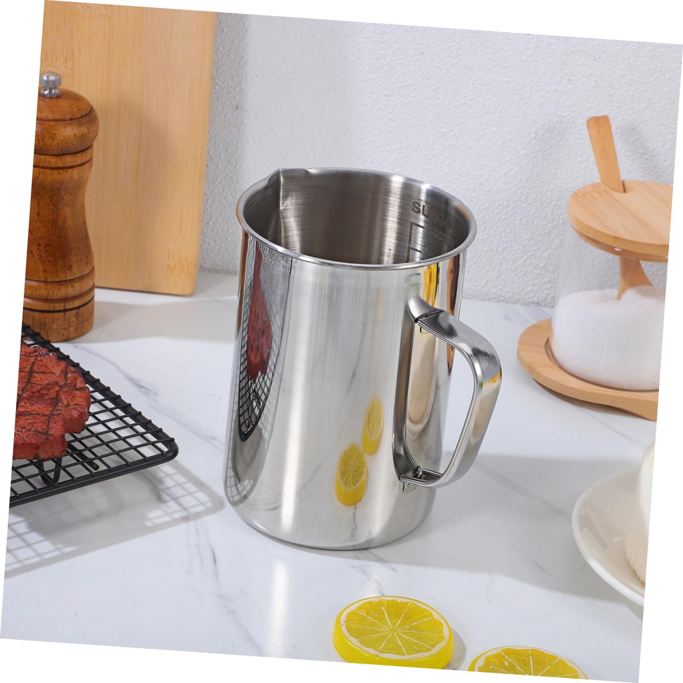 Angoily 2stücke Stainless Steel Measuring Cup Für Labor Und Küche Präzise Messbecher Für Flüssigkeiten Und Wiederverwendbar Und Leicht Zu Reinigen