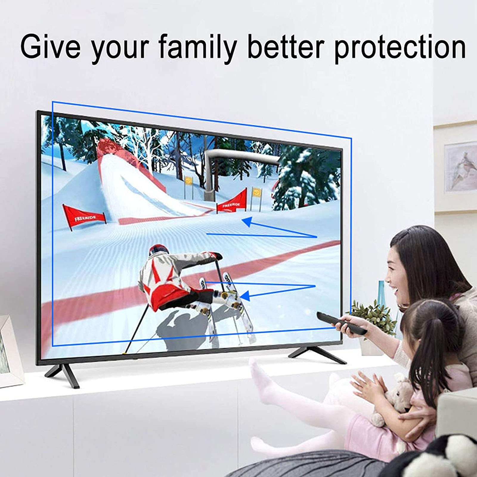 Folia ochronna na ekran telewizora, niebieskie światło blokujące filtr folia matowa folia ochronna współczynnik antyrefleksyjny do 90% łagodzi zmęczenie oczu, do LCD, LED, 52" (1161 * 661)