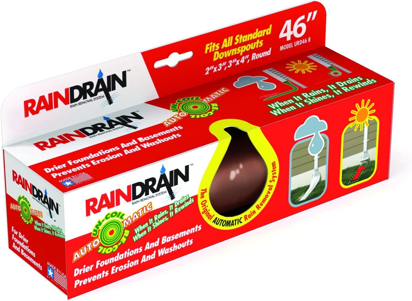 RainDrain URD46-DRK Brown Rain Drain, Dark Brown