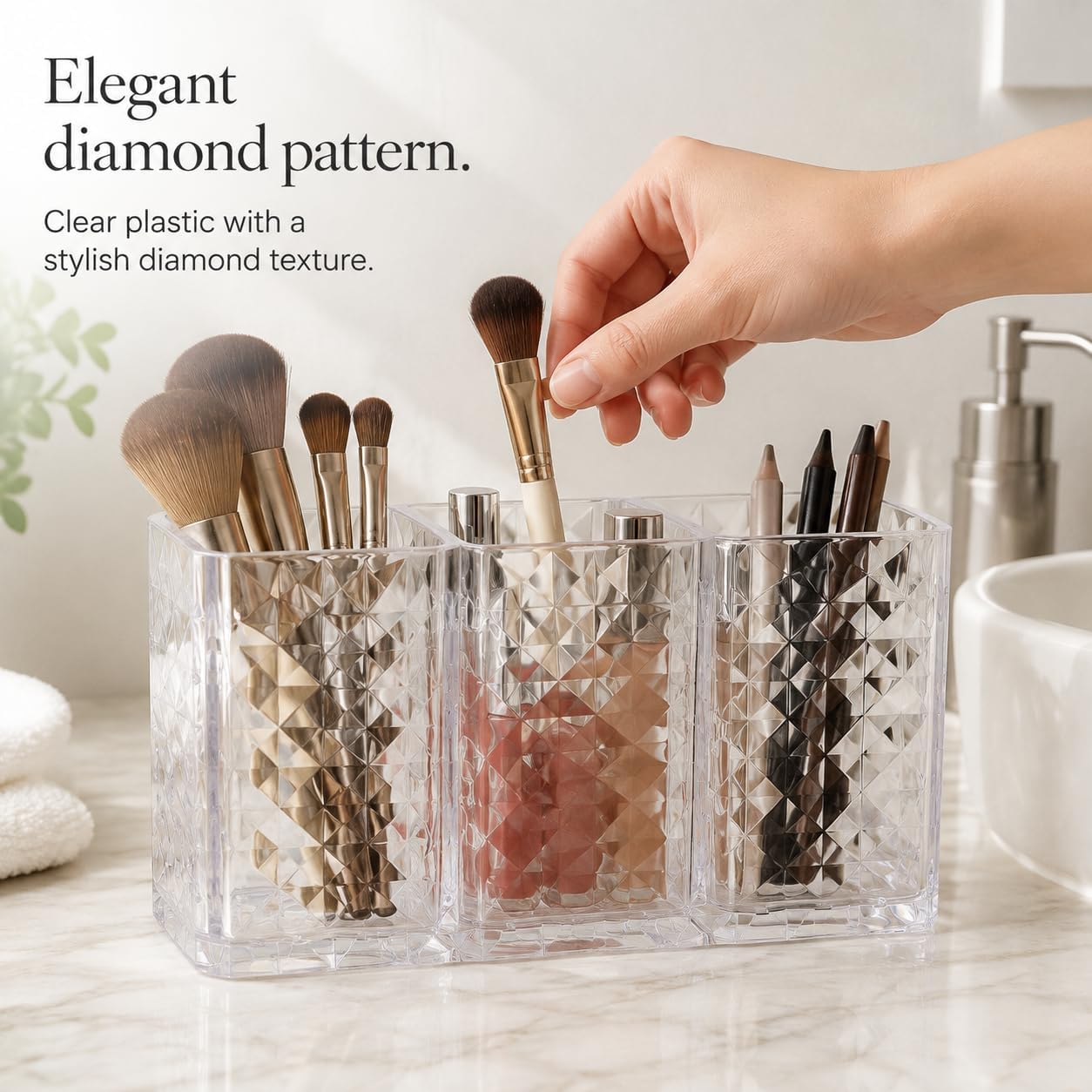 3 Compartment Makeup Organizer