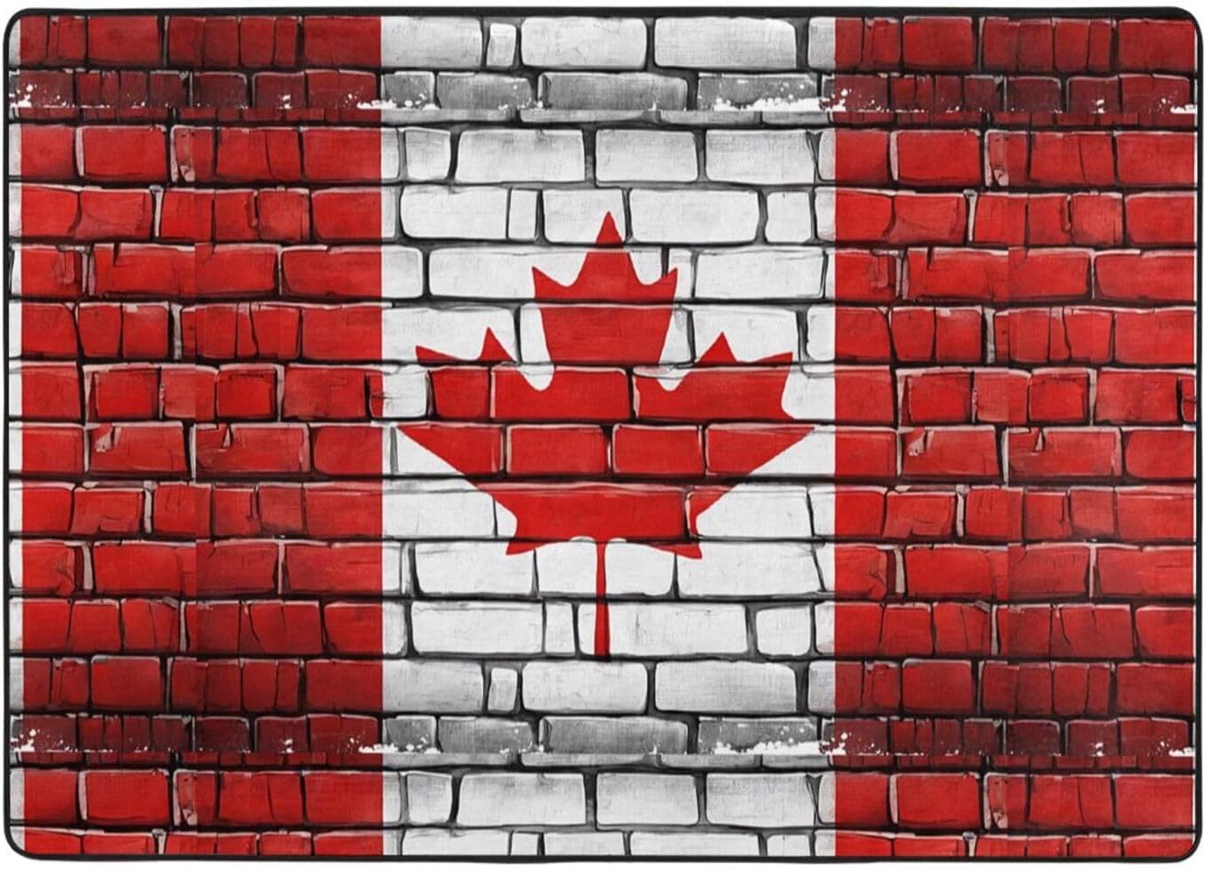 Flannel Non-Slip (Canadian Flag) Rug Pad 80Ã—50in Soft Washable Protective for Hardwood Floors Bedroom Bathroom Living Room