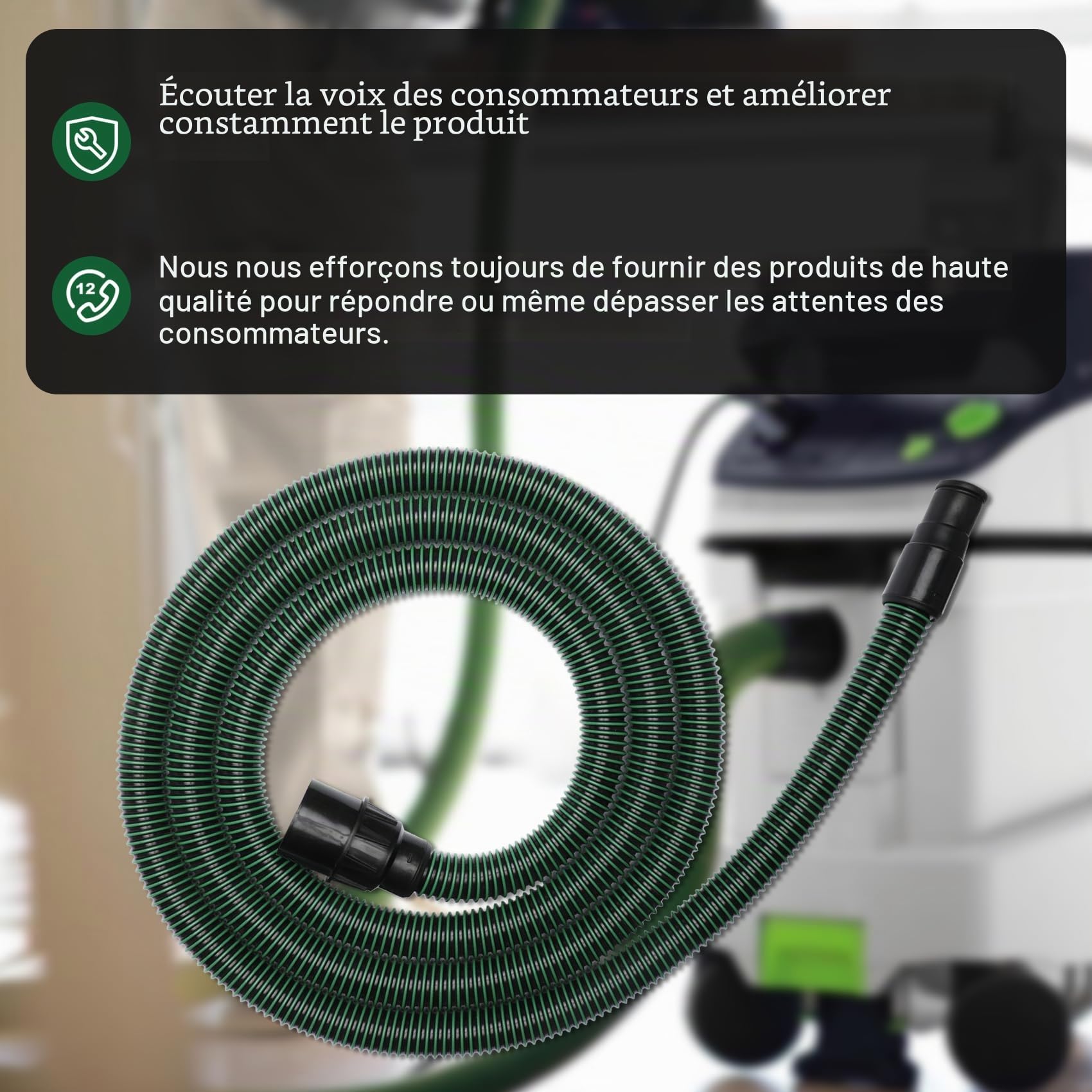 Tuyau d'extraction de poussière pour tuyau d'aspiration Festool D27/32 x 5 m, compatible avec Festool CT 26/36/48 CT 15/25 CT MINI et CT MIDI à partir de 2019