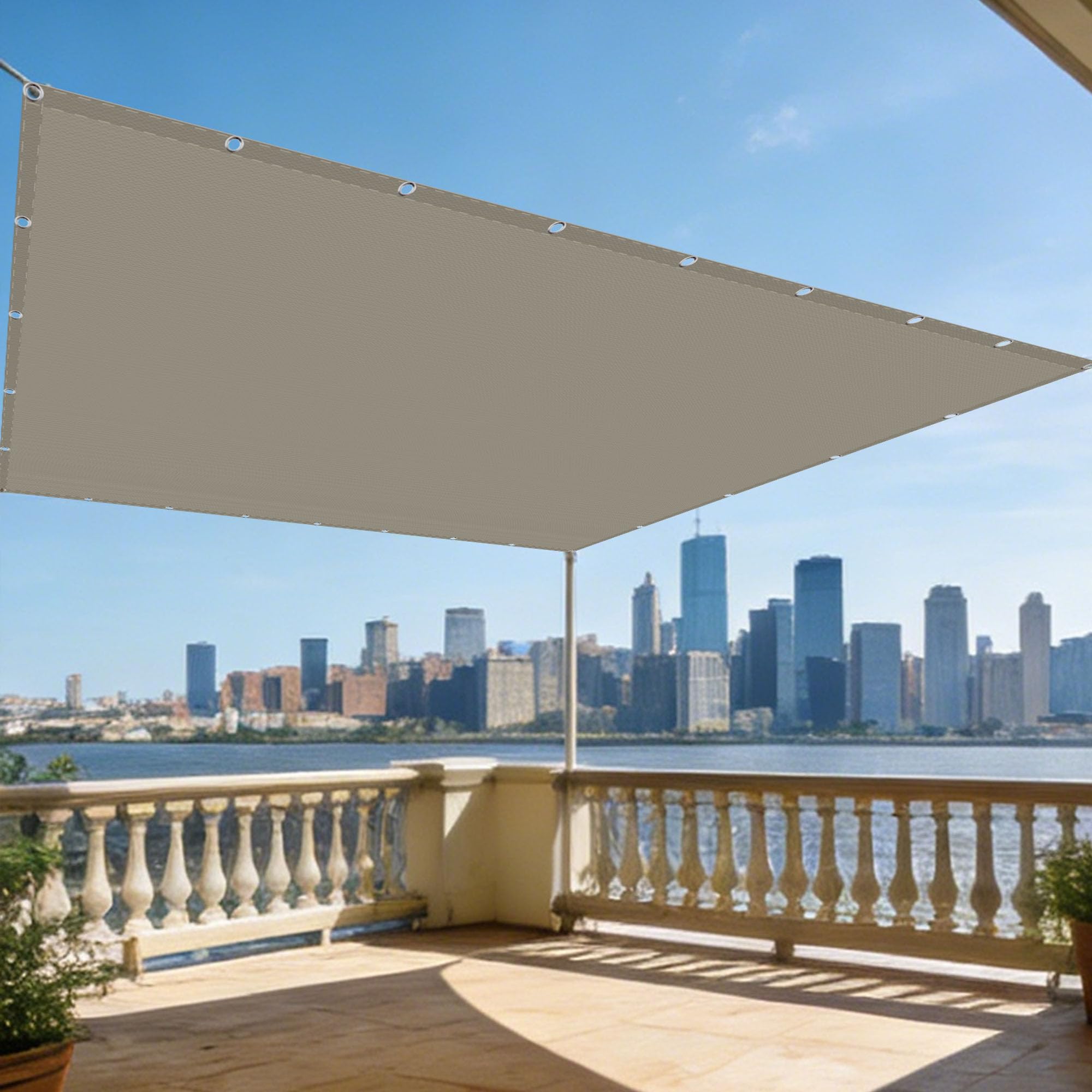 Voiles ombrages rectangulaire 2x4m taupe toile solaire de jardin résistant à l'eau
