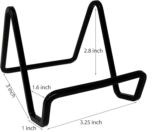 Miniatura 2 de Tetra-Teknica DS01-B - Soporte de exhibición cuadrado de alambre de 3 pulgadas para placas, obras de arte, marcos de fotos, placa y más, color negro