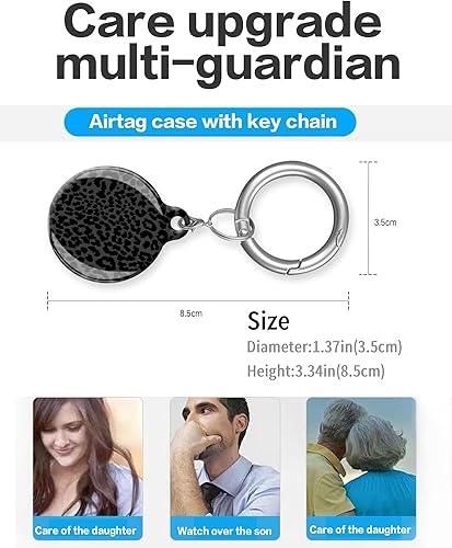Miniatura 2 de Funda compatible con AirTag, bonita funda protectora con llavero de bucle para Airtag, resistente a los arañazos para cartera, equipaje, gato,
