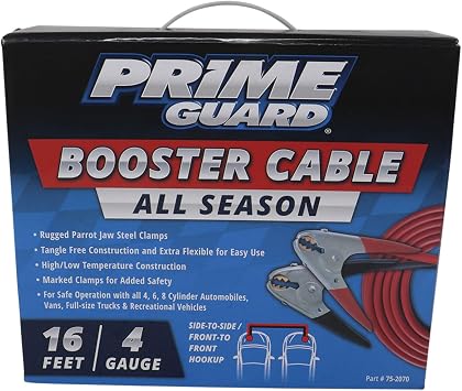 Prime Guard All Season Booster Cable | 16 Feet | 4 Gauge | SKU 75-2070