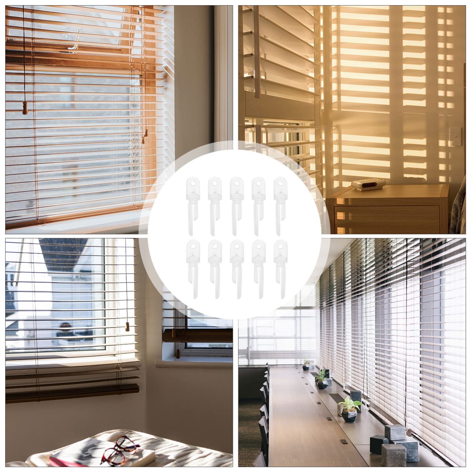 VINTORKY 12pcs Blind Tilt Wand Tip Vertical Blinds Replacement Parts Heavy Duty Club Hook Hardware