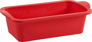 Trudeau Silicone Loaf Cake Pan-Red, Multicolor