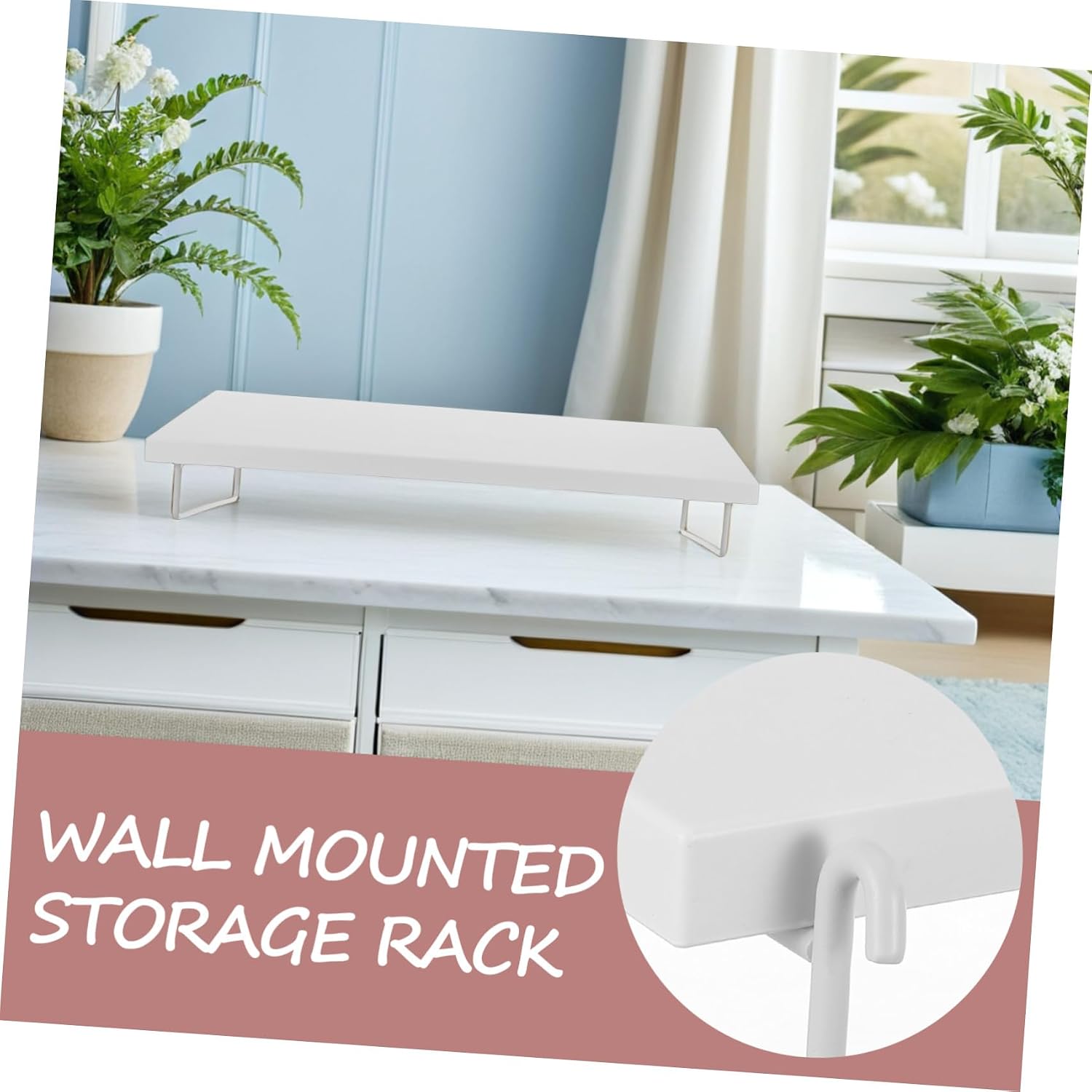 Didiseaon Heavy Duty Pegboard Shelf Organizer with Brackets, White Plastic Wall-Mounted Storage Rack for Garage, Kitchen Spice, and Office Tool Organization