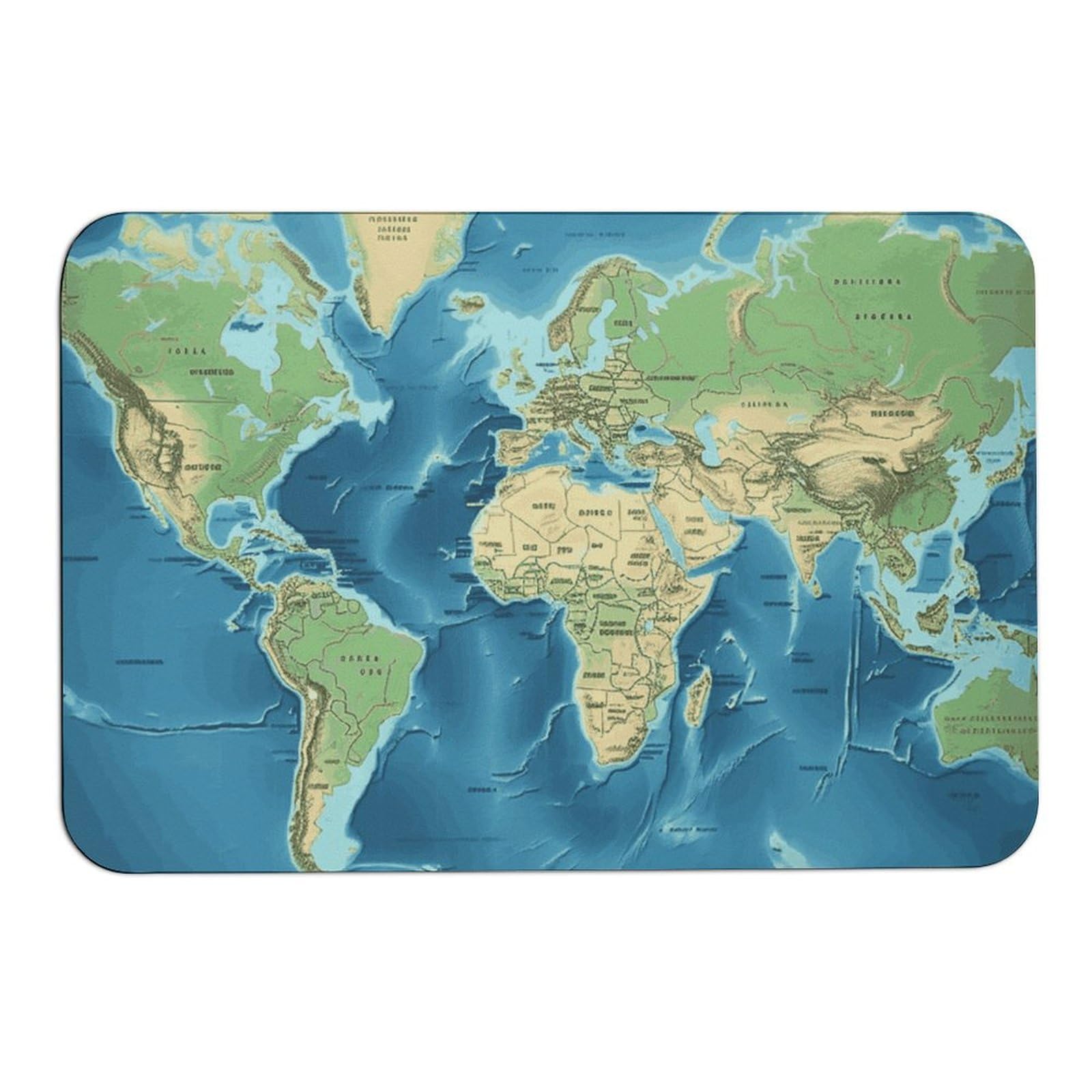 Tapis absorbant motif carte du monde 60x39 cm antidérapant