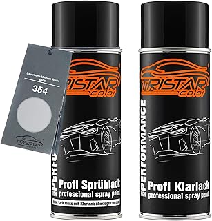 TRISTARcolor Autolack Spraydosen Set für Bayerische Motoren Werke/BMW 354 Titansilber Metallic/Titanium Silver Metallic Ba...