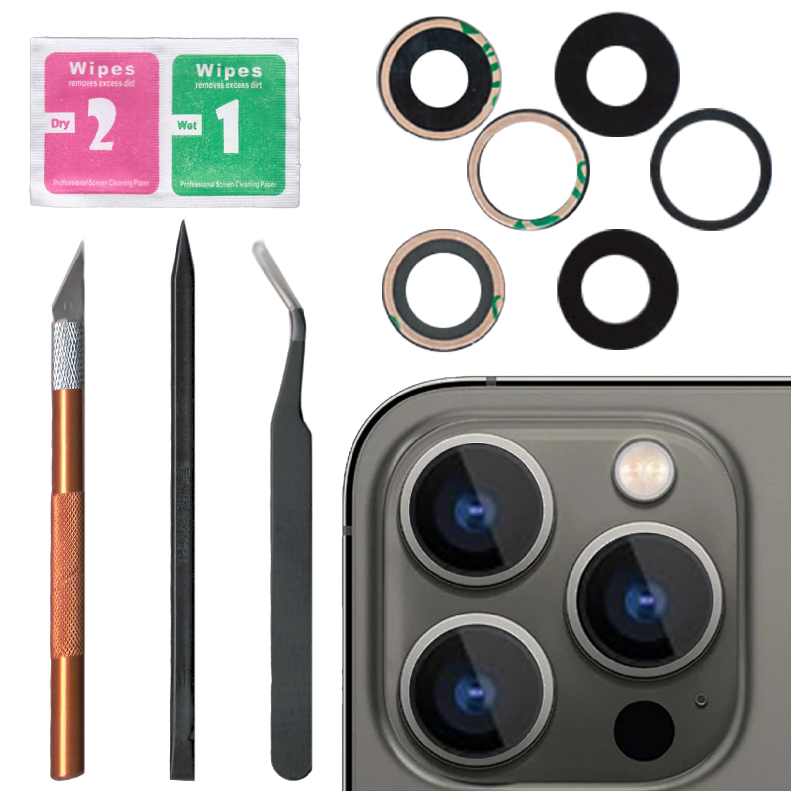 3 In 1 For Iphone 14 Pro Max Magnetic Case For Iphone 15 Pro Tempered - Foto 4