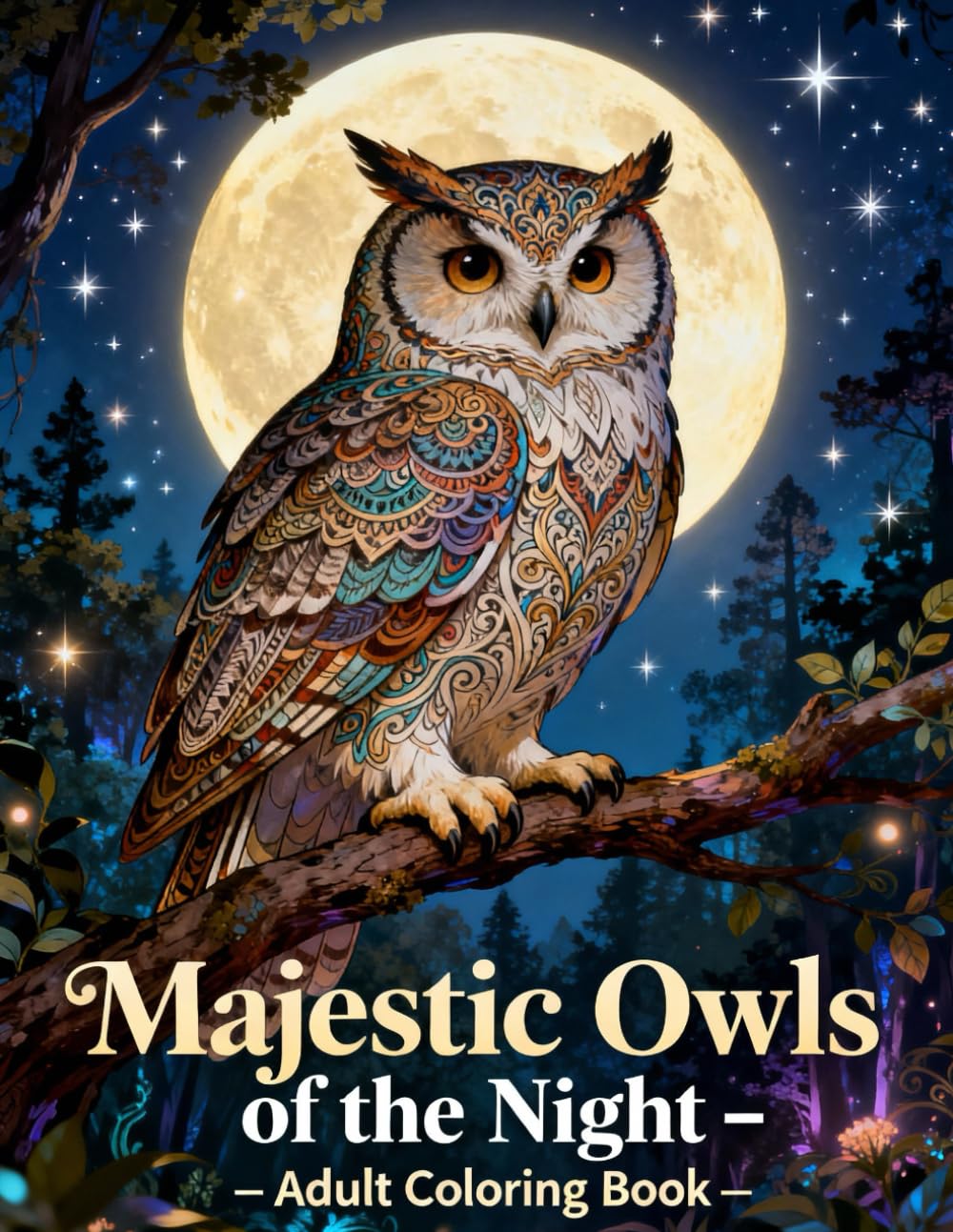 Majestic Owls of the Night: Adult Coloring Book: A Stunning Collection of Nocturnal Owl Illustrations for Relaxation, Mindfulness & Stress Relief (Legends of Feather & Fur)