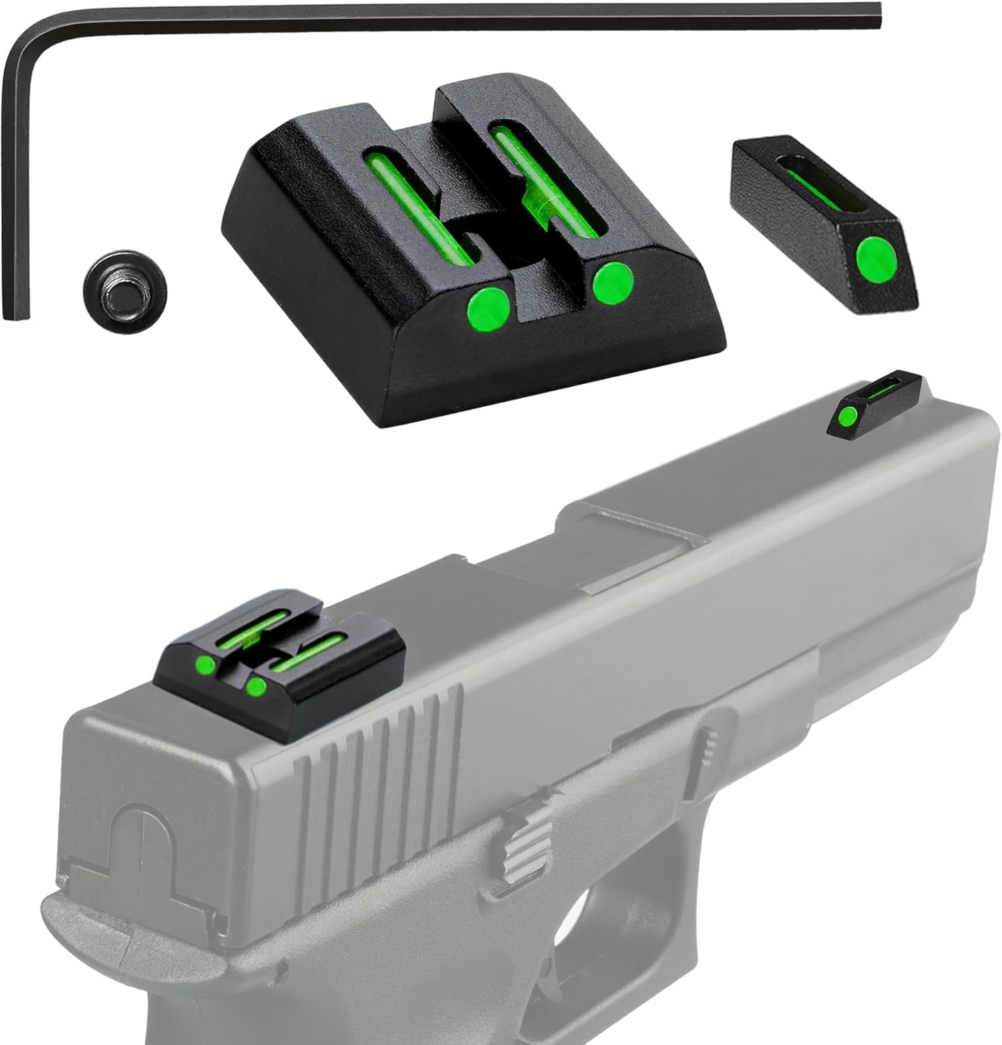 TFFUAM NoTritium Fiber Optic Red/Green Sights for Taurus