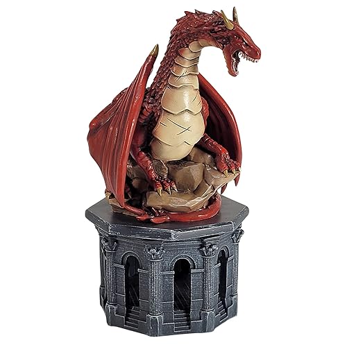 Forged Dice Co. Dragon Dice Jail - D&D Dice Holder and Storage Box with Removable Collectors Dragon Miniature - Fits Up To 2 Standard Polyhedral RPG Sets - Red Dragon