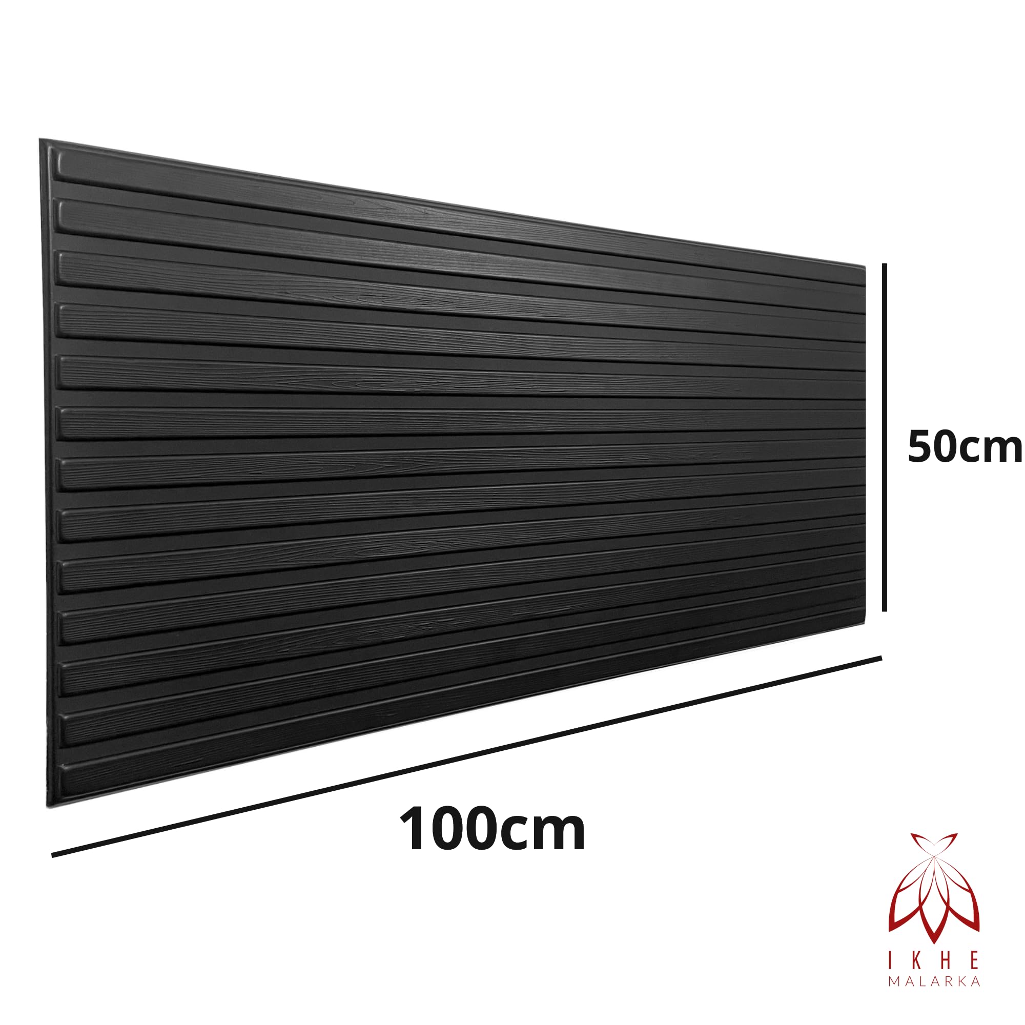 Pannelli da parete in polistirolo 3D, pannelli da soffitto, XL, decorativi, lamelle in polistirolo, imitazione, soffitto, rivestimento da parete, spessore 3 mm, 100 x 50 cm, 16 m², 32 pezzi (nero 3D