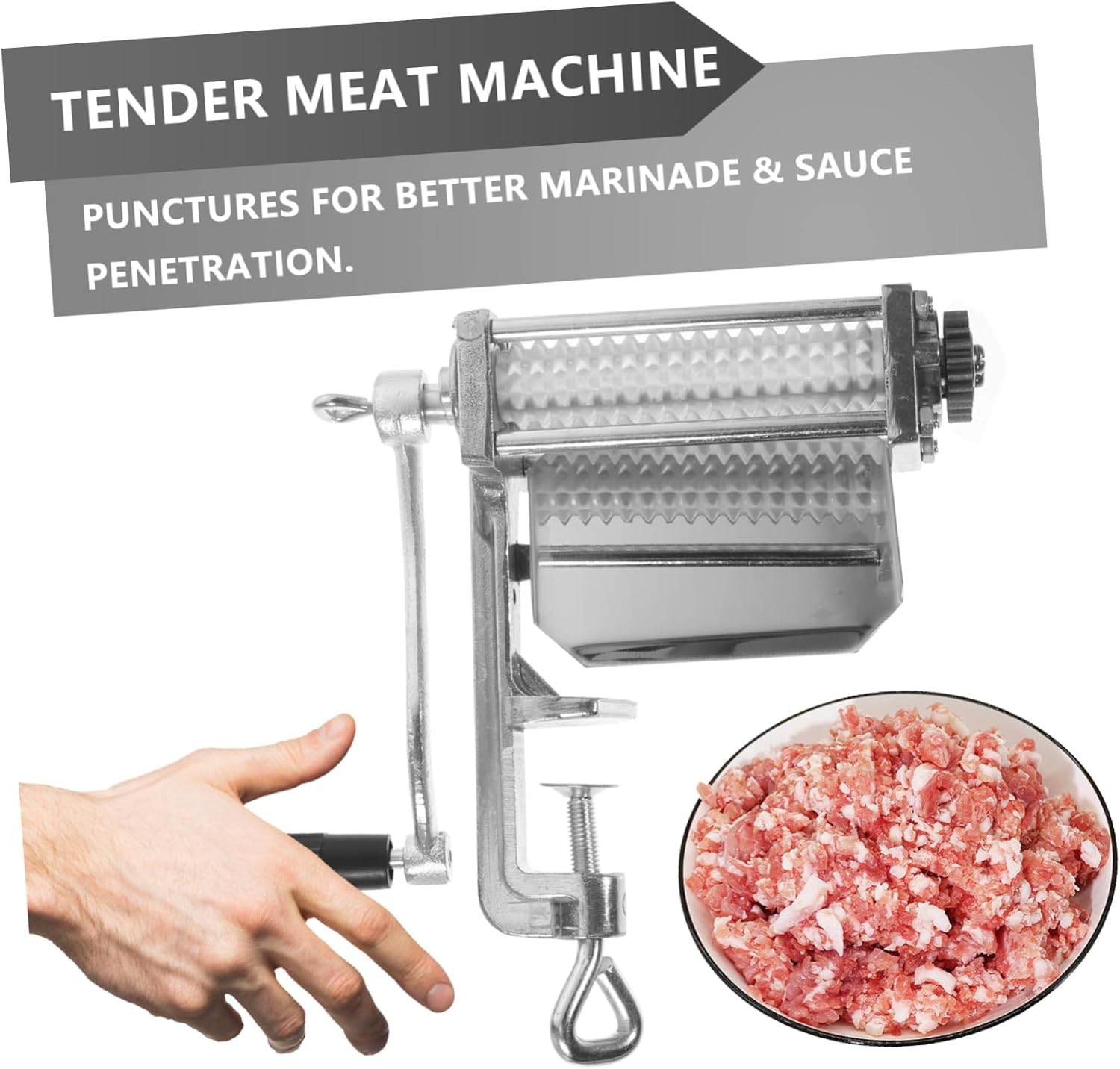 Unomor Metal Meat Tenderizer Tool with Needles for Steak and Pork Chops Easy to Clean Marinade Injector for Tenderizing Meat Kitchen Helper for Home Cooking