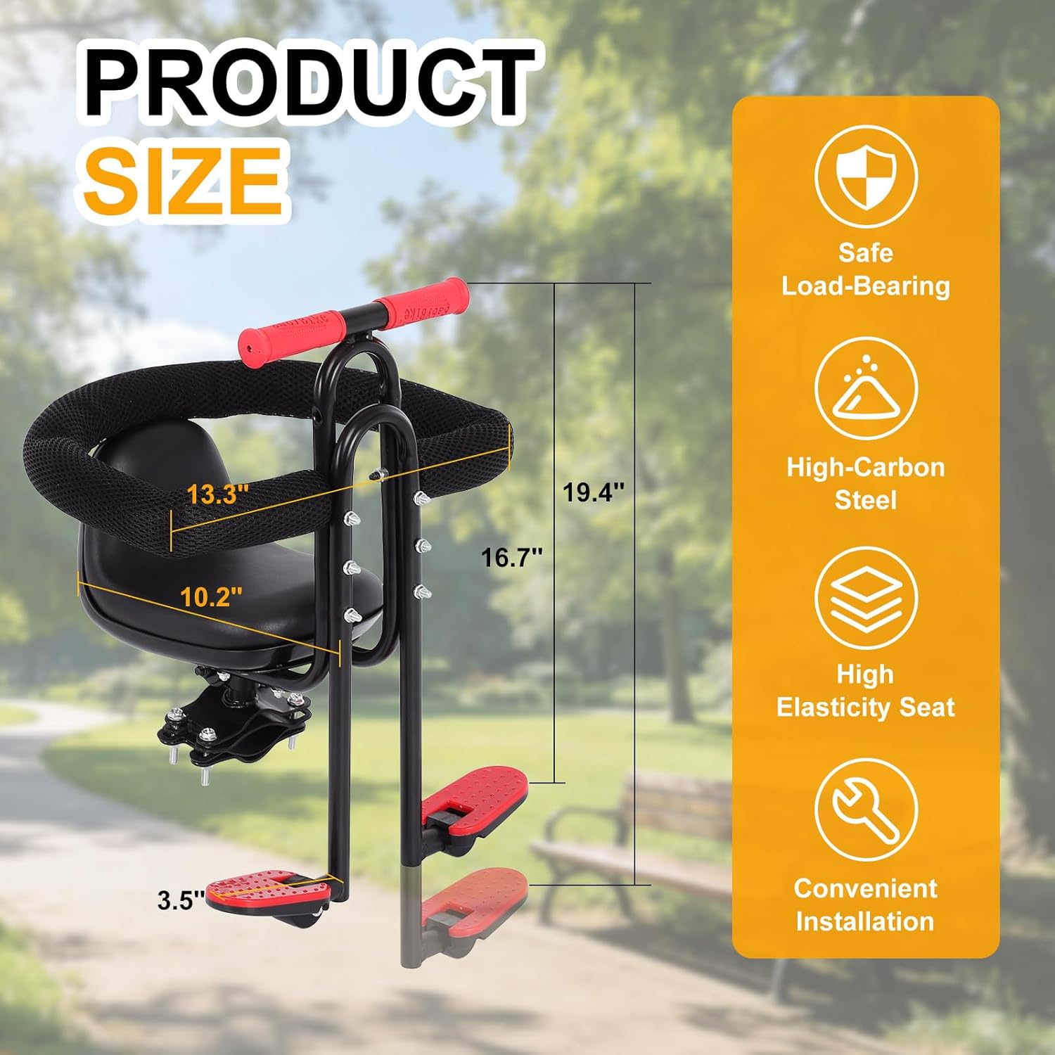 Kid's Bike Seat- Front, Child Seat, Adult Bicycle Sport Child Seat, Front Infant Sport Bike Seat