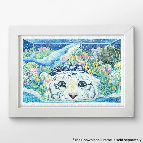 Pintoo - Two Plastic Jigsaw Puzzles Bundle - 1200 Piece - HenryDo - Aerial Photography - Arc De Triomphe, Paris and 600 Piece - Cotton Lion - White Tiger's Aquarium World [H3030+H2394]