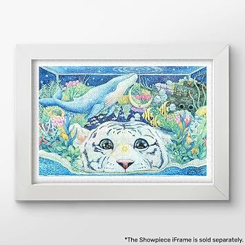 Pintoo - Two Plastic Jigsaw Puzzles Bundle - 1200 Piece - HenryDo - Aerial Photography - Arc De Triomphe, Paris and 600 Piece - Cotton Lion - White Tiger's Aquarium World [H3030+H2394]
