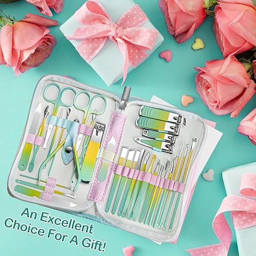 Miniatura 7 de RedFlow - Juego de cortaúñas 30 en 1, kit de manicura de uñas para mujeres, kit de pedicura, herramientas de pedicura, adecuado para herramientas de