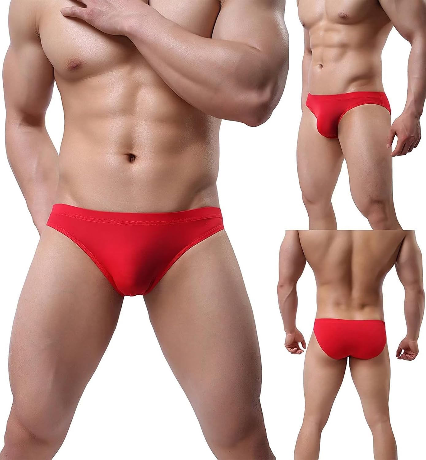 Men's Silky Bikini Underwear Briefs Low Rise Pack - Image 3
