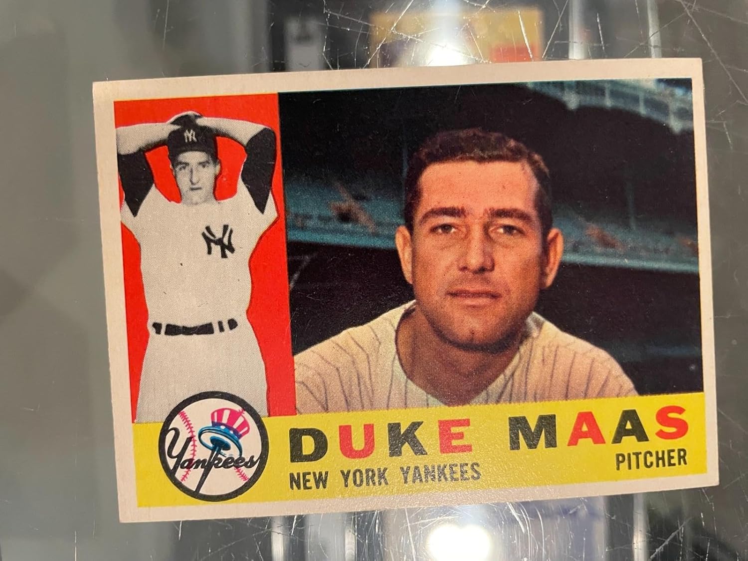 1960 Topps #421 Duke Maas New York Yankees Baseball Card Nm - Slabbed Baseball Cards
