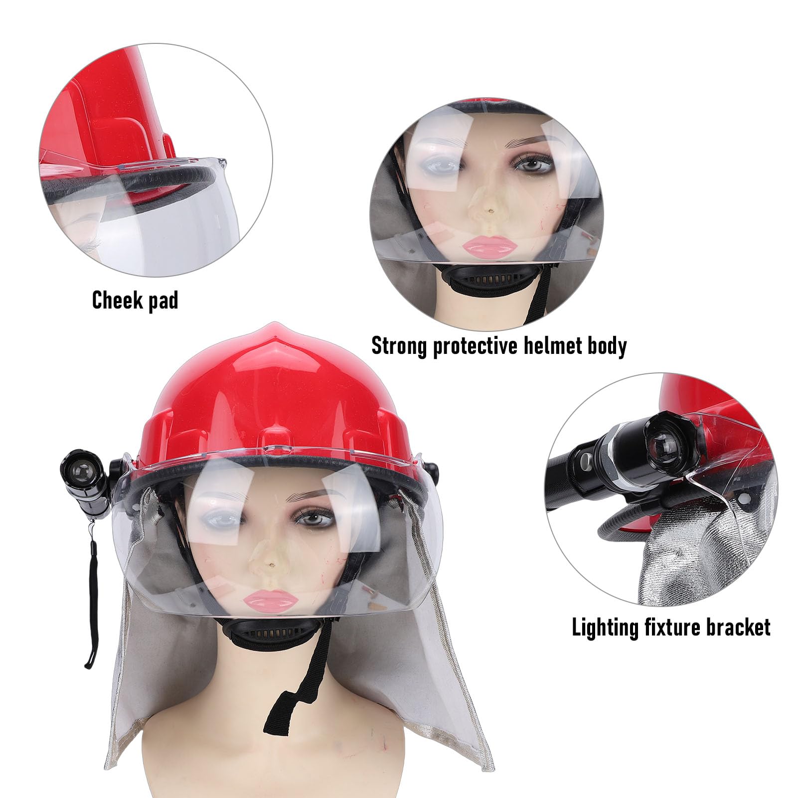 Decumeby Casco di Salvataggio di Emergenza Protezione per la Testa Resistente Agli Urti e Al Calore per Vigile del Fuoco in Rosso