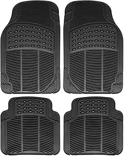 Tapis de Sol Voiture universels, Lot de 4 (2 Avant et 2 arrière), Tapis antidérapant, Tapis Caoutchouc PVC Souple, découpables et faciles à Nettoyer.