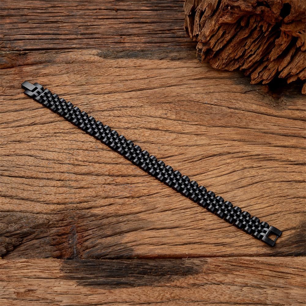 MYNENEY 10mm mens stainless steel bracelet Watch link chain bracelet for men Silver/Gold/Black-7.48/7.68/8.27 Inch Length Classic men Jewelry - Image 6