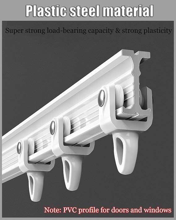 Flexible Bendable Curtain Track 100-600cm, Heavy Duty Chrome Plastic Steel