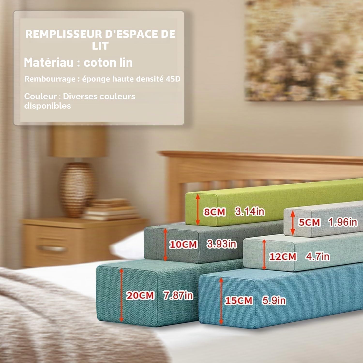 Remplissage de Matelas de Lit 90/100/120/130/140/150/160/180/200cm Remplissage D'écart Mural Amovible Rallonge de Matelas pour Combler l'espace Entre La TêTe de Lit ou Le Mur(Color 11,140x10x25cm/55x4