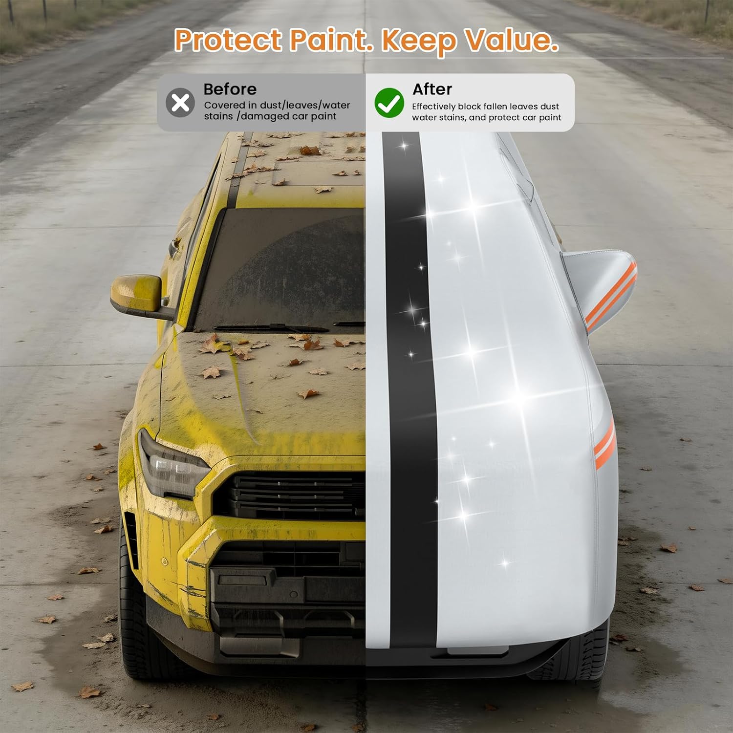 10-Layer Sedan Car Cover with Breathable Vents Waterproof All Weather. Accord, Camry, Model 3, Altima, Sonata, K5 etc. Outdoor Full Exterior Covers Accessories Size S1 (Length 185 to 193 inch)