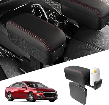 Arm Rest for Car -Adjustable Height with Adjustable Telescopic Cup Hole Soft Comfort Armrest Extender ABS Material Support Elbow Universal Armrest Cushion Fit All Car Models without Hand Brakes
