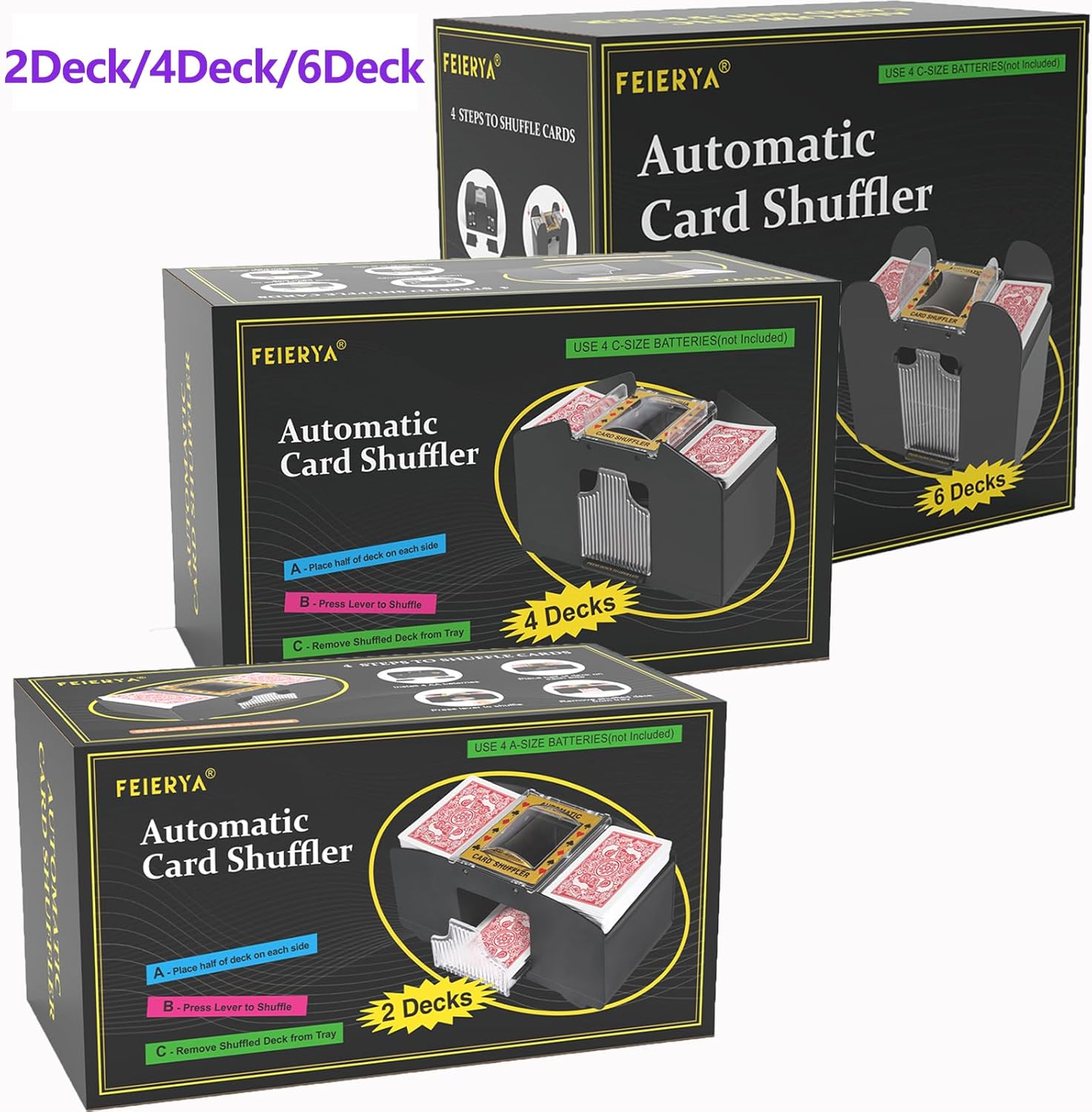 Automatic Card Shuffler 2/1/4/6 Deck,Battery-Operated Electric UNO Poker Shuffler,Playing Card Shuffler for Home Card Game,Travel - Image 8