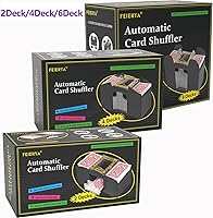 Vista 8 de Automatic Card Shuffler 2/1/4/6 Deck,Battery-Operated Electric UNO Poker Shuffler,Playing Card Shuffler for Home Card Game,Travel