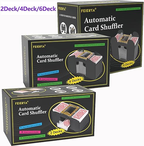 Miniatura 8 de Automatic Card Shuffler 2/1/4/6 Deck,Battery-Operated Electric UNO Poker Shuffler,Playing Card Shuffler for Home Card Game,Travel