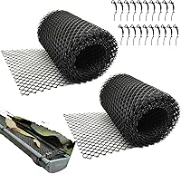 Ynotus 2-Pack 6x20ft Plastic Gutter Guard Mesh Roll with 20 Hooks - DIY Leaf Blocker, Stop Clogs & Debris