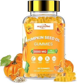 Pumpkin Seed Oil with Saw Palmetto Pumpkin Seed Oil Gummies Extract Sugar-Free 3000mg Per Serving for Hair Growth Urinary Bladder & Prostate Health Non-GMO