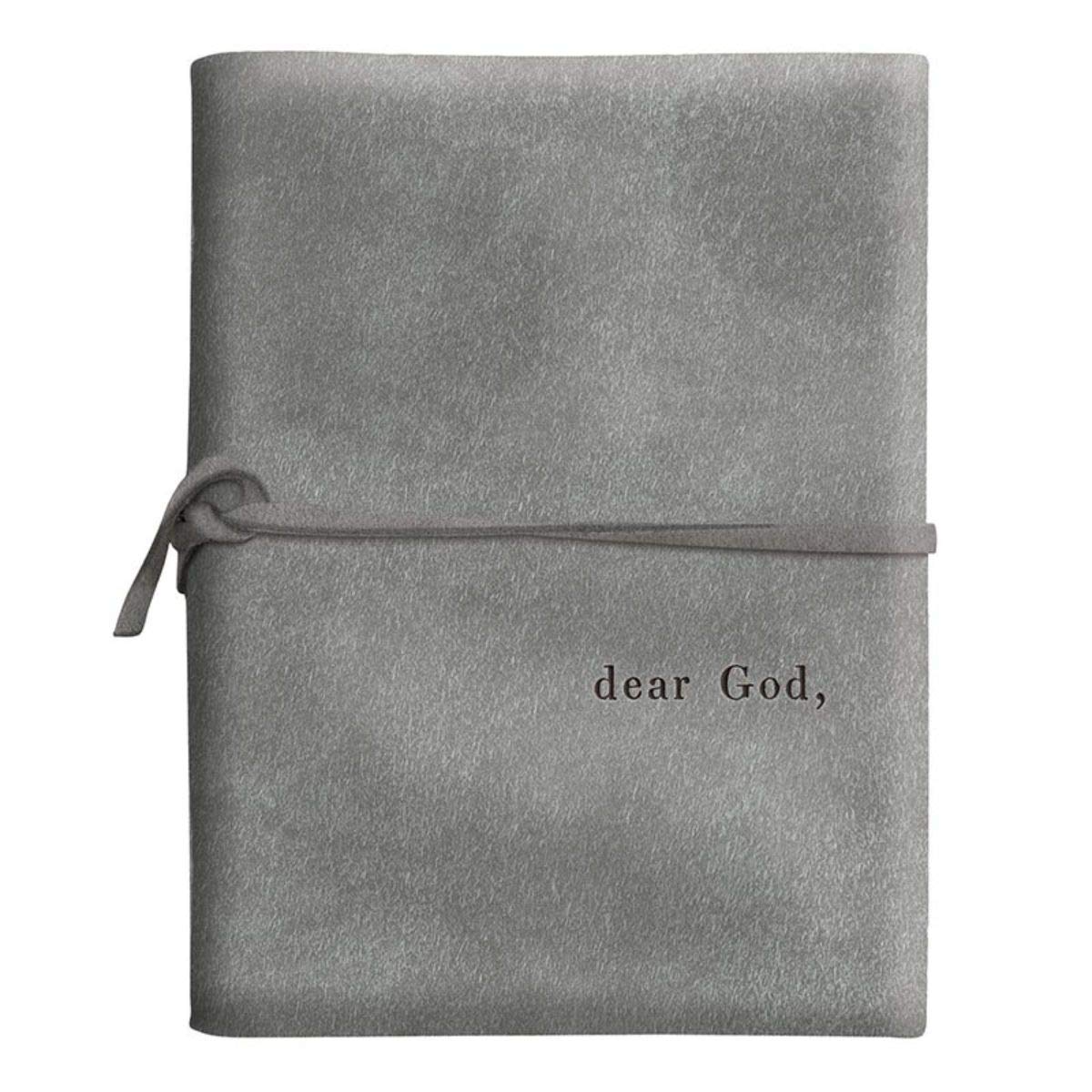 Santa Barbara Design Studio Grey Suede Unlined Journal Face-to-Face Designs Stationary Collection, 9" x 7", Dear God