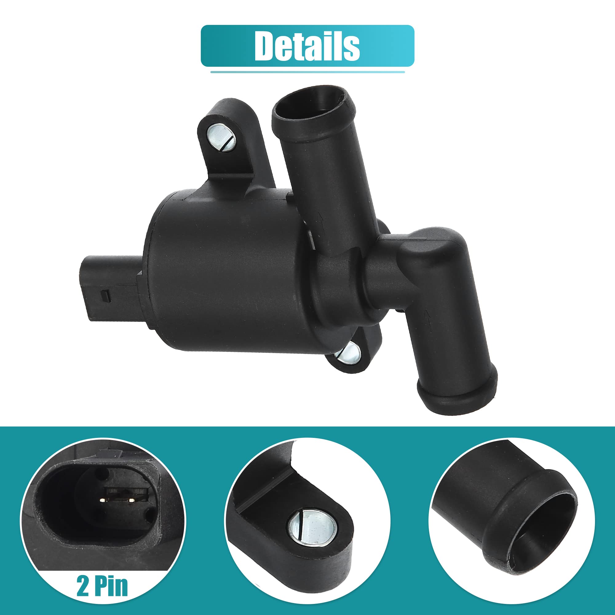 X AUTOHAUX Heizregler Magnetventil Bausatz Für Audi A4 1 Stück | Kunststoff, Metall, Schwarz, 21mmx2, 110mm, 90mm, OE:4H0121671D,1J0973702, Für Audi A5,A6,Q7,Q5, Für VW Golf,Passat