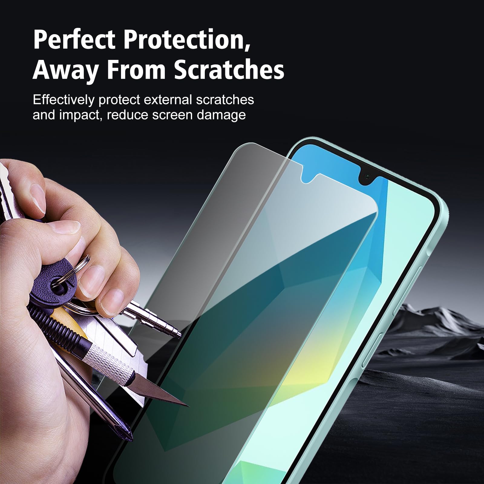 Paquete de 3 protectores de pantalla de privacidad para Samsung Galaxy A16, vidrio templado antiespía, dureza 9H, resistente a los arañazos