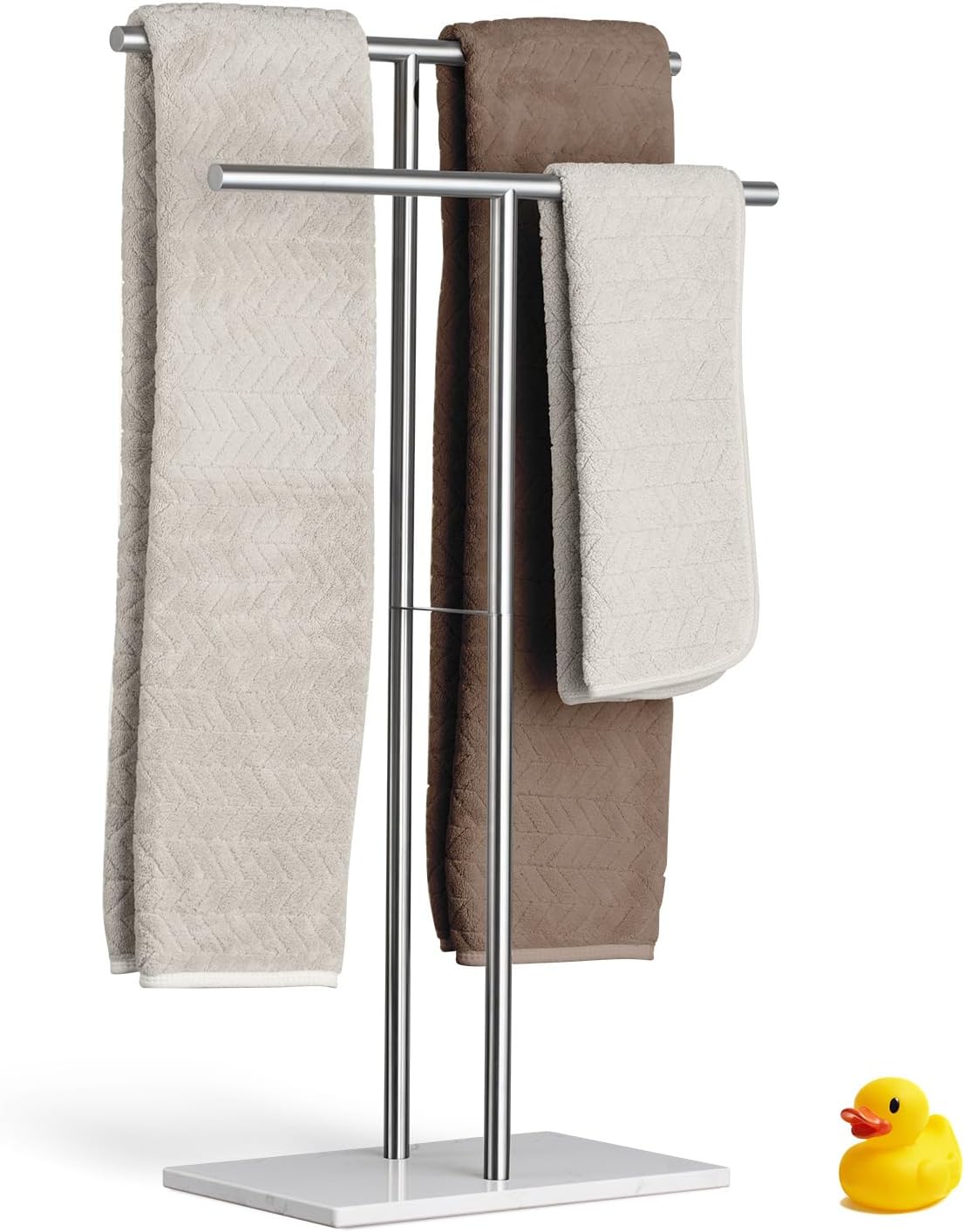 Towel Stand – Freestanding Towel Rack for Bedroom & Bathroom, Heavy-Duty Towel Drying Rack with Sturdy Base, Stylish Modern Free Standing for Spa & Home 1.6'x2.7'x0.7'