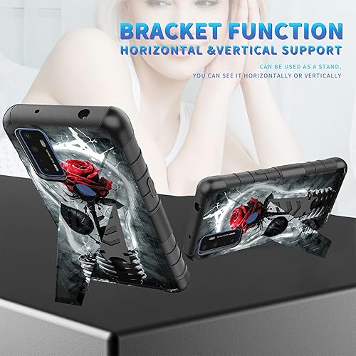 Miniatura 440 de AT&T Calypso 2 (U319AA) Funda con protector de pantalla de vidrio templado resistente con función atril integrado para debut de críquet, ciervo