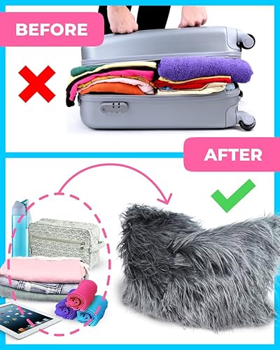 Miniatura 6 de Skywin Travel Pillow Case Cover - Airport Carry-On Travel Pillow Bag for Extra Room -20x25 in Carry-On Luggage for Convenience - Soft Fur Faux