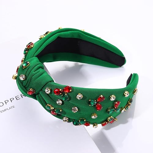 Miniatura 4 de ARATLENCH Diadema de Navidad con diamantes de imitación de cristal para mujeres y niñas, festiva, banda ancha para el cabello, accesorios para el